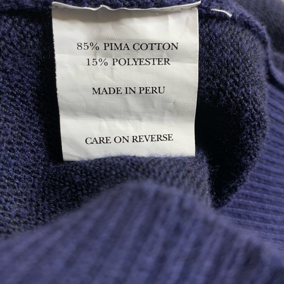 Turtleson Pima Cotton Golf Pullover XL Quarter Zip Navy Preppy Coastal - Picture 8 of 9